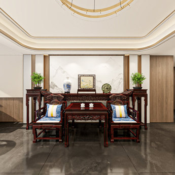 菏泽-交趾黄檀灵芝中堂方案